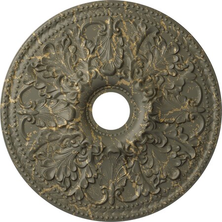 Ekena Millwork Ashley Ceiling Medallion (Canopies up to 4 3/4"), 23 7/8"OD x 4"ID x 2 1/8"P, Witch Hazel Crackle CM23ASWHC